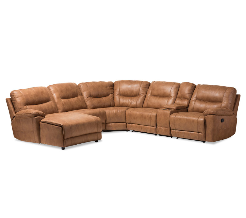 Lark Manor Gutzwiller 6 Piece Upholstered Reclining Sectional